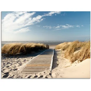 Glasbild »Nordseestrand auf Langeoog - Steg«, Strand, (1 St.), in verschiedenen Größen, 10198851-0 naturfarben B/H: 60 cm x 45 cm