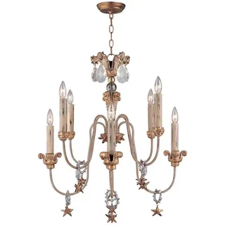 Elstead Lighting, Kronleuchter, Mignon Kronleuchter E14 8-fach Gold und Silber (63.50 cm)