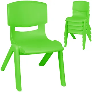 alles-meine.de GmbH 4 Stück - Kinderstühle/Stühle - Farbwahl - grün - Plastik - bis 100 kg belastbar/kippsicher - für INNEN & AUßEN - 0-99 Jahre - stapelbar - Garten - Kind..