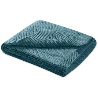 Wometo Baby-Strickdecke, türkis 70x100 cm, oekoTex Wohntextilien, Decken, Kuscheldecken
