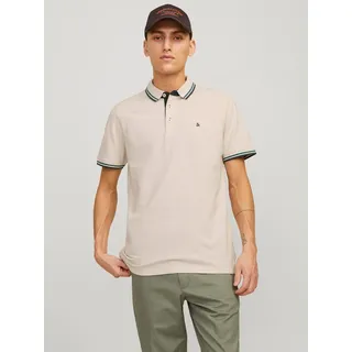 JACK & JONES Paulos Kurzarm-poloshirt Moonbeam / Detail Play XL