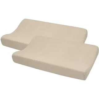 Meyco Baby Wickelauflagenbezug Frottee - 2er Pack - 50x70cm - Spannbetttuch Wickelunterlage - 80% Baumwolle - Oeko Tex zertifiziert - kuschelig weich - waschmaschinenfest - Sand