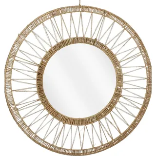 Mica Decorations Ludy Rattan Spiegel Wanddeko – Spiegel Rund – Wandspiegel Rund