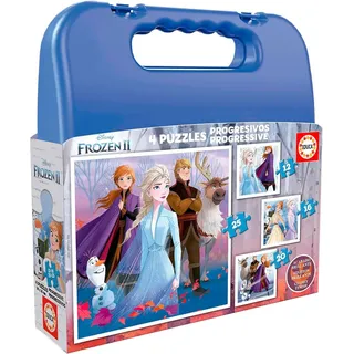 Educa - Kinderpuzzle Die Eiskönigin 2 | Puzzlekoffer 12/16/20/25 Teile | ELSA, Anna, Disney Frozen | ab 3 Jahren (18114)