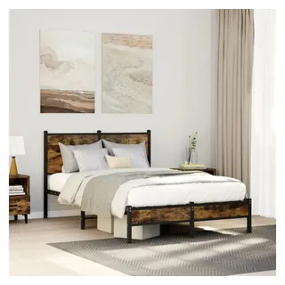 vidaXL Metallbett 120 x 200 cm Räuchereiche