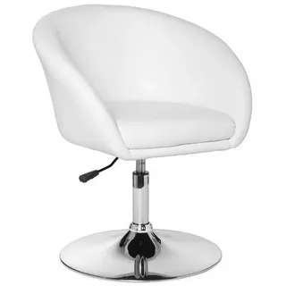 furnicato Cocktailsessel Drehsessel Retro Look 72-84 cm Weiß (1-St), Höhenverstellbarer Loungesessel mit 360° Drehung für dein Wohnzimmer weiß