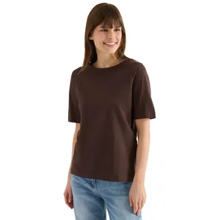 Cecil Kurzarm T-Shirt aus Reiner Baumwolle Macchiato Brown S