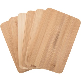 SIDCO Frühstücksbrettchen Bambus 6 x Brettchen Schneidebrett Holz Frühstücksbrett