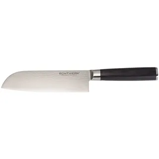 Echtwerk Damaszener Santokumesser 18 cm Schwarz/Silber
