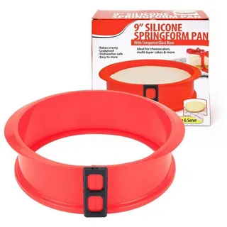 LuxusKollektion Springform Silikon Springform mit Glasboden 25cm, (1-tlg) rot