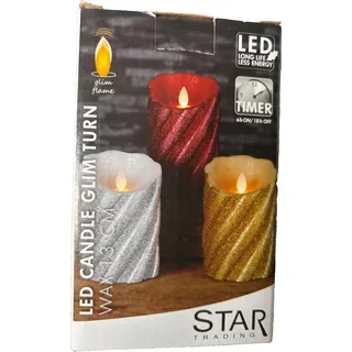 Star Trading LED Kerzen mit Timerfunktion | Stumpenkerzen Bunt | LED Kerze