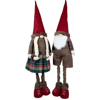 Christmas Paradise Weihnachtsfigur Weihnachtswichtel ausziehbar 105cm (1 St), ausziehbare Teleskopbeine, beige