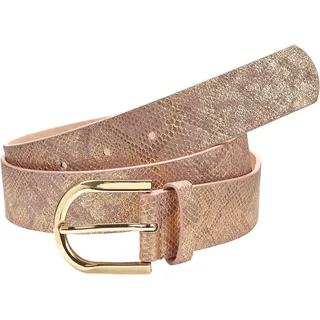 LASCANA Hüftgürtel Hosengürtel, Gürtel, Jeansgürtel, Anzuggürtel im modernen Metallic Animal-Look goldfarben|rosa 85