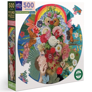 eeBoo Piece and Love Puzzle für Erwachsene, Motiv Theater der Blumen, rund, ab 14 Jahren (PZFTFL), 500 Teile