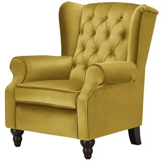 Sofa.de Ohrensessel Samt 83 x 102 x 89 cm Gelb