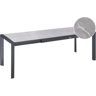 Beliani Binasco Gartentisch 160-220 x 90 x 75 cm Steinoptik Grau