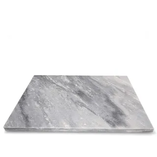 MamboCat Marmor Schneidebrett 30 x 40 cm hitzebeständige Steinplatte I Deko Käseplatte rechteckig I Unterlage für Küche Topfuntersetzer weiß grau I Buffet Servierplatte I Torten Platte aus Stein