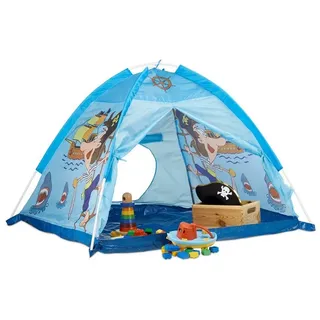 Relaxdays Spielzelt Pirat in Blau Blau,Dunkelblau,Hellblau