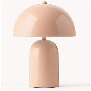 Westwing Retro-Tischlampe Walter, Pilzlampe in Blush Peach, Ø25xH34 cm