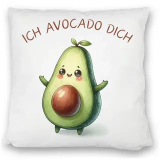 speecheese Dekokissen Avocado Kissen satiniert mit Spruch Ich Avocado dich