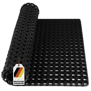 KARAT Ringgummimatte - Türvorleger, Schmutzfangmatte - Fußmatte aus Gummi - Schmutzfangmatte, Fußabtreter, Wabenmatte, Gummimatte, Drainagematte Octodoor (80 x 120 cm)