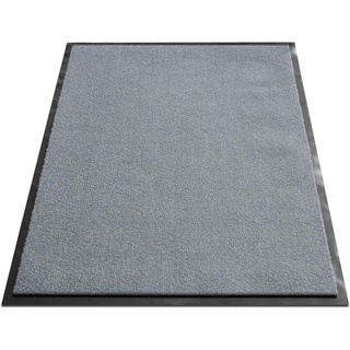 Fußmatte Schmutzfangmatte Monochrom Fixgrößen, Viele Farben & Größen, Floordirekt, Höhe: 7 mm grau|silberfarben 90 cm x 150 cm x 7 mm