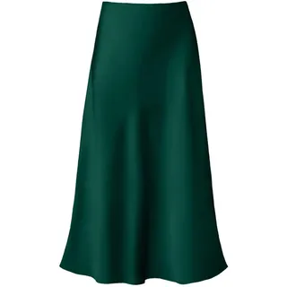 Satin Rock Damen Midi Rock Langer Rock Business Outfit Business Elegant Satin Maxirock Midirock Satinrock Satin Kleid Maxi Skirt