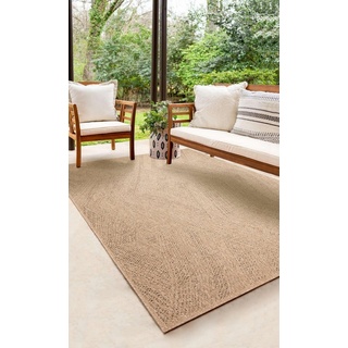 Teppich the carpet Kansas - robuster In- und Outdoor Teppich, the carpet, Outdoor, Indoor, Balkon, Garten, Terrasse, Jute beige 160 cm x 230 cm