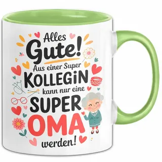 Trendation Tasse Oma Tasse Geschenkidee Beste Kollegin Oma Geschenk grün