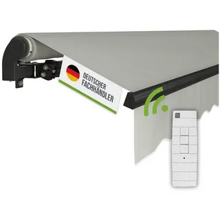 empasa Gelenkarmmarkise "START PLUS" elektronische Markise für Balkon & Terrasse, mit Fernbedienung grau 400 cm x 250 cm