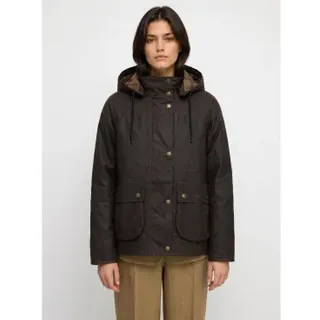 Barbour für Damen. LWX1594 Georgette Wax Jacke dunkelbraun (L), Lässig, Baumwolle