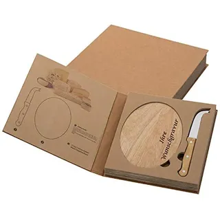 Käseset mit Gravur / mit Holzbrettchen und Käsemesser
