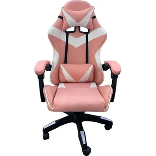 Gamingstuhl Krit Schwarz Kunstleder, ergonomisch, Lordosenstütze mit Massagefunktion, Kippfunktion, 110 kg - Schwarz