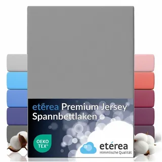 etérea Himmlische Qualität Spannbettlaken Baumwolle-Jersey 90 x 200 - 100 x 200 cm Grau