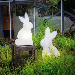 8 seasons DESIGN LED Gartenleuchte Shining Rabbit 70 cm Material: Kunststoff L x B x H: 16 x 45 x 79 cm Lieferumfang: 1 Stück weiß
