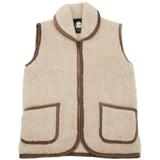 Hollert Wollweste Amari Unisex Weste Merinowolle warm & kuschelig Reißverschluss Größe XXL, Farbe Beige - XXL