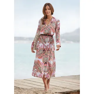 Hemdblusenkleid LASCANA Gr. 40, N-Gr, bunt (paisley bedruckt) Damen Kleider Strandkleider