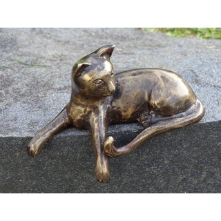 IDYL Dekofigur IDYL Bronze-Skulptur Liegende Katze klein