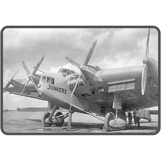Schatzmix Flugzeug Junker graues Metallschild 20x30 Deko tin Sign Blechschild, Blech, Mehrfarbig, 20x30 cm