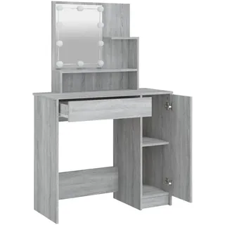 vidaXL Schminktisch mit LED Grau Sonoma 86,5x35x136 cm
