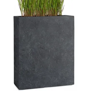 Pflanzwerk® Pflanzkübel DIVIDER Premium Blumenkübel Raumteiler Hochbeet Fiberglas, Fiberglas - Handgefertigt - Rechteckig - Frostbeständig schwarz 60 cm x 72 cm x 25 cm