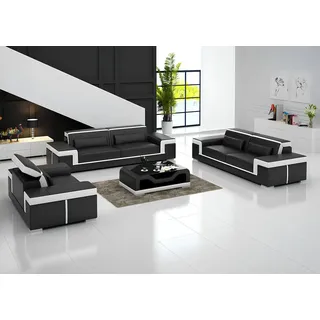 Xlmoebel Polstergarnitur Luxus Sofa mit modernem Design und hohem Komfort, (Polstergarnitur, 3-tlg., Sofagarnitur 3+2+2 Sitzer), Hergestellt in Europa schwarz