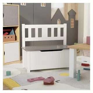 vidaXL Kindersitzgruppe mit Stauraum 60 x 30 x 55 cm MDF weiß/grau