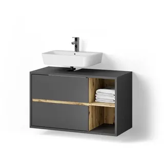 livinity Waschbeckenunterschrank Vomano, Anthrazit, 100 x 60 cm
