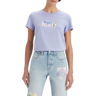 Levi's Damen The Perfect Tee T-Shirt,Poster Logo Persian Violet,XS