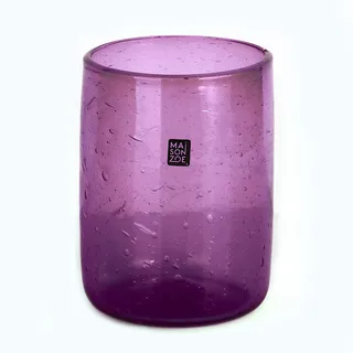 Maison Zoe Zylinder Glasvase aus Recycling-Glas Elena - lila - klein - Durchmesser ≈ 11cm Höhe ≈ 15cm - 100% Handmade - Blumenvase - Vase mundgeblasen - Dekovase - Tischvase