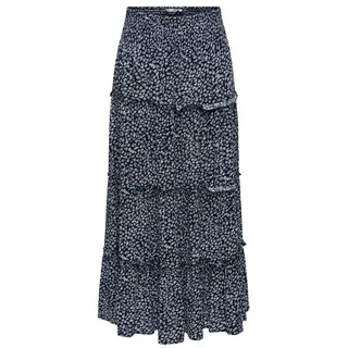 Only Maxirock Damen Fernanda Flower Bedruckt Nachtblau L