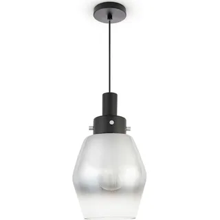 Pendelleuchte PACO HOME "DORA" Lampen Gr. Ø 14 cm Höhe: 25,4 cm, schwarz Pendelleuchten und Hängeleuchten Hängelampe Pendelleuche Glas Esstisch Industriell Vintage E27 Modern