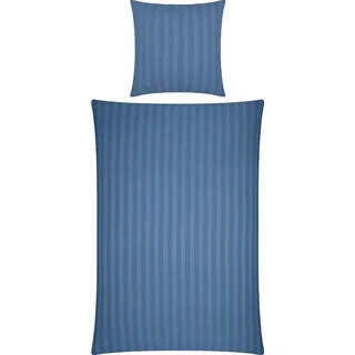 Erwin Müller Fürth Gestreift Blau 155 x 220 cm + 80 x 80 cm