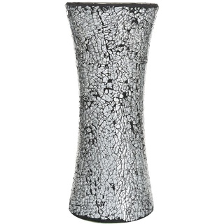 London Boutique Mosaik-Blumenvase, Dekoration, glitzernd, Zylinderform (Zylinder Schwarz)